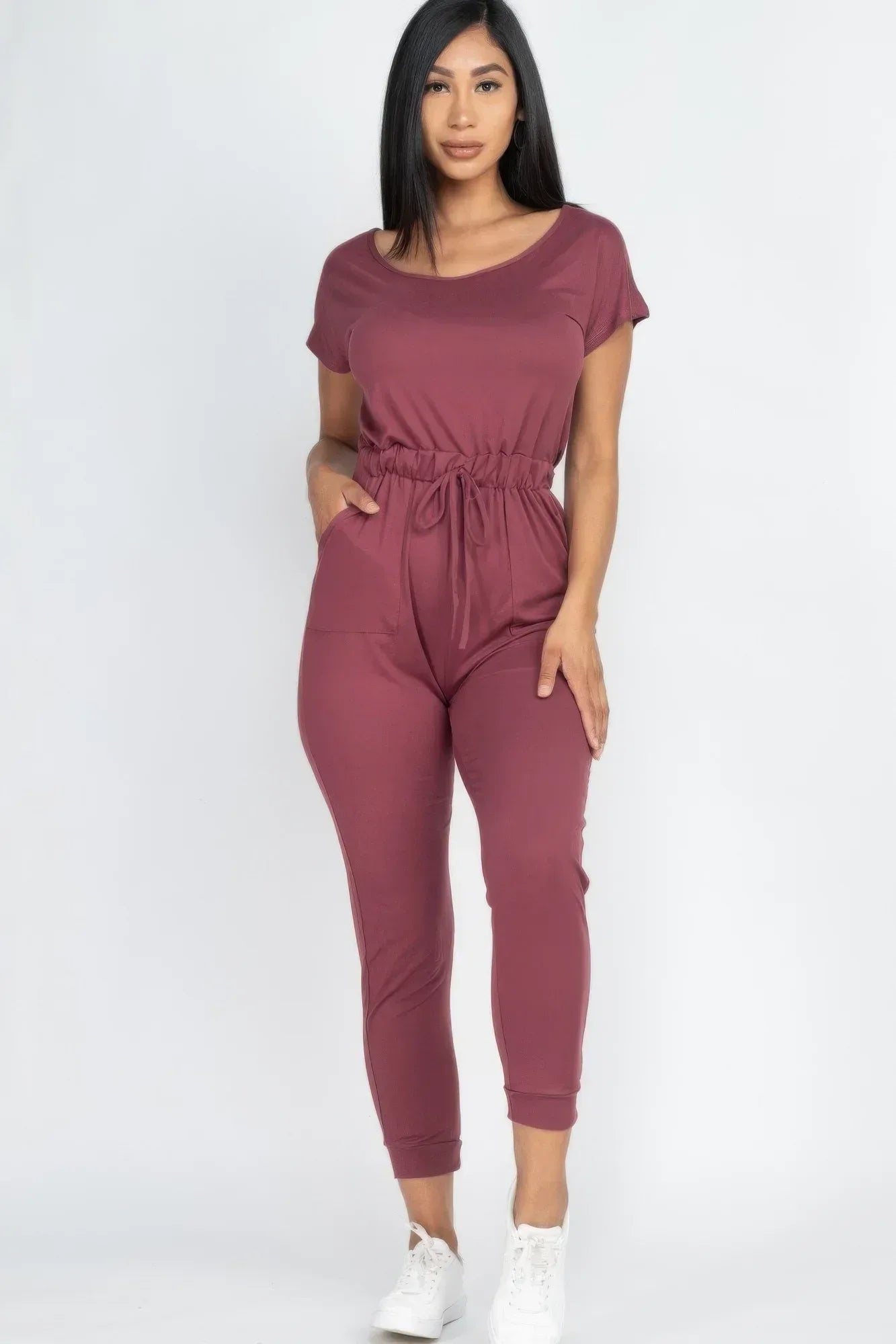 Two-way Shoulder Drawstring Jumpsuit | Mixtshop LLC