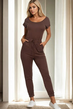 Two-way Shoulder Drawstring Jumpsuit | Mixtshop LLC