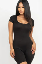 Short Sleeve Scoop Neck Bodycon Romper | Mixtshop LLC