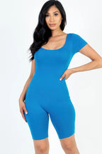 Short Sleeve Scoop Neck Bodycon Romper | Mixtshop LLC