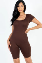 Short Sleeve Scoop Neck Bodycon Romper | Mixtshop LLC