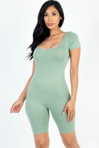 Short Sleeve Scoop Neck Bodycon Romper | Mixtshop LLC