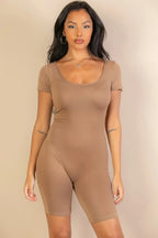 Short Sleeve Scoop Neck Bodycon Romper | Mixtshop LLC