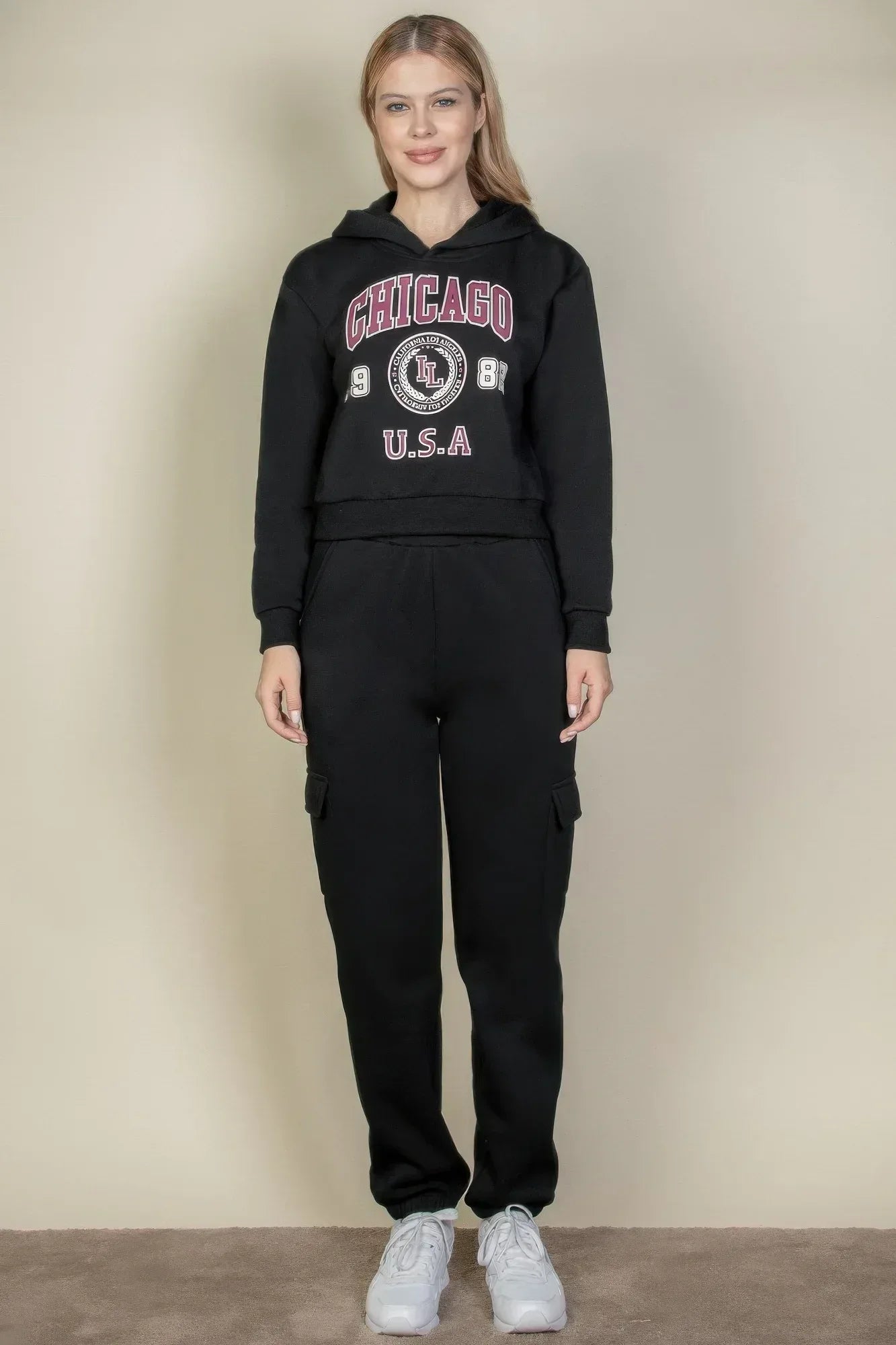 Graphic Drop Shoulder Pull Over Hoodie Secondary image