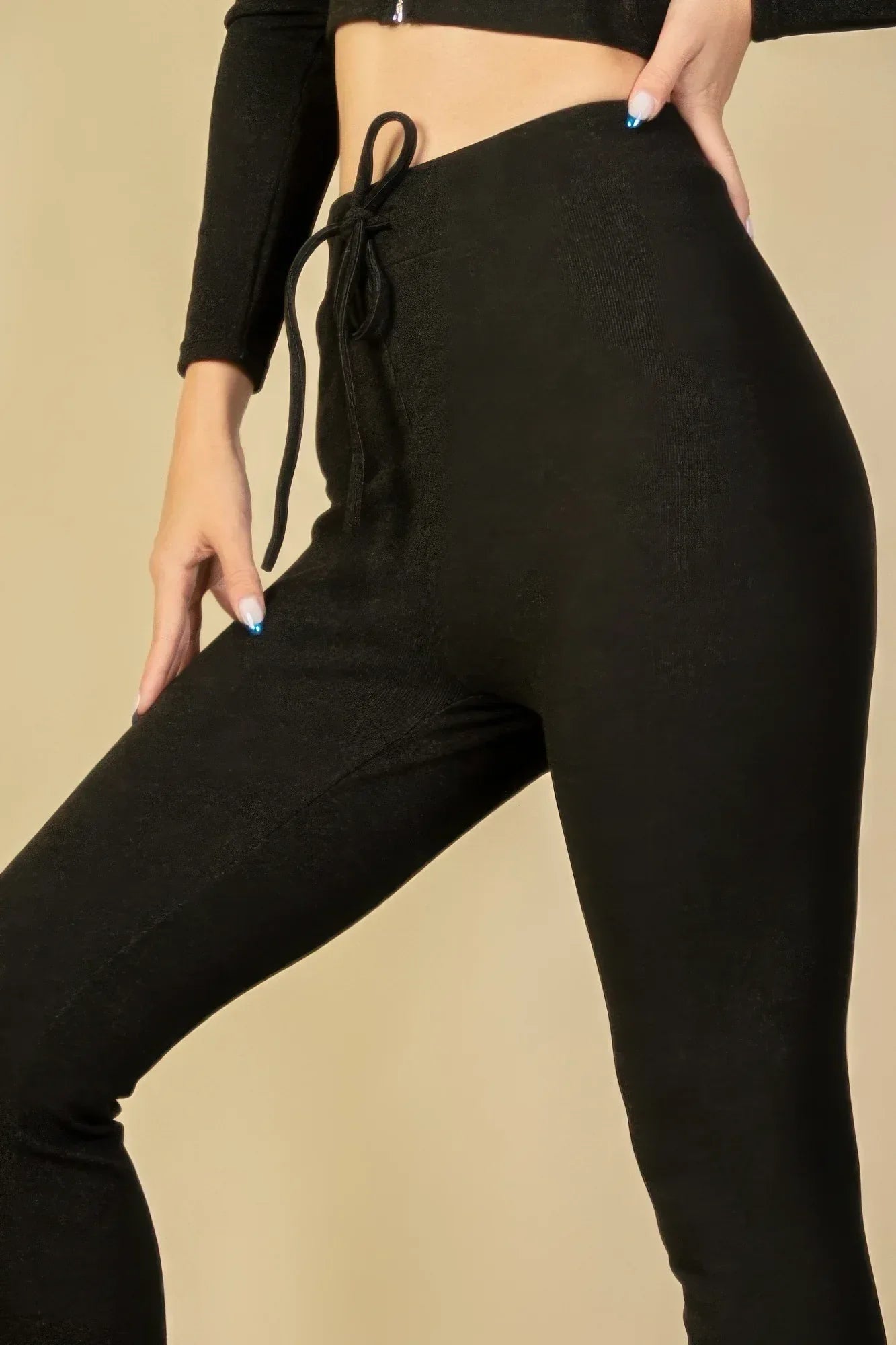 Tie-Front Ribbed Lounge Leggings | Mixtshop LLC