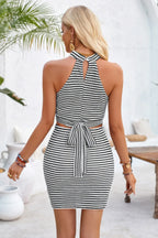 Two Pieces Halter Neck Striped Tube And Skirt Sets | Mixtshop LLC