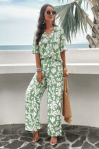 Two Piece Random Printed Short Sleeve Fit Set | Mixtshop LLC