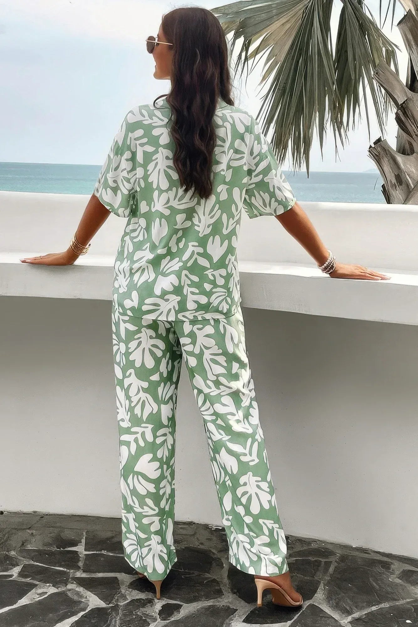 Two Piece Random Printed Short Sleeve Fit Set | Mixtshop LLC