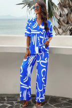 Two Piece Random Printed Short Sleeve Fit Set | Mixtshop LLC