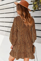 V Neck Drop Shoulder Cheetah Print Tunic Dress | Mixtshop LLC
