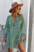 V Neck Drop Shoulder Cheetah Print Tunic Dress | Mixtshop LLC