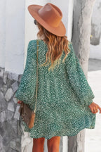 V Neck Drop Shoulder Cheetah Print Tunic Dress | Mixtshop LLC