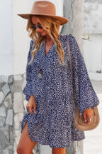 V Neck Drop Shoulder Cheetah Print Tunic Dress | Mixtshop LLC