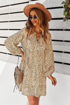 V Neck Drop Shoulder Cheetah Print Tunic Dress | Mixtshop LLC