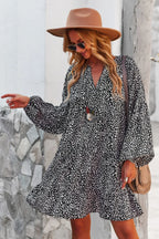 V Neck Drop Shoulder Cheetah Print Tunic Dress | Mixtshop LLC