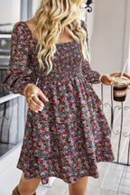 Square Neck Solid Lace Up Cocktail Dress | Mixtshop LLC