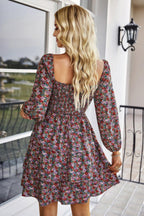 Square Neck Solid Lace Up Cocktail Dress | Mixtshop LLC