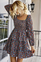 Square Neck Solid Lace Up Cocktail Dress | Mixtshop LLC