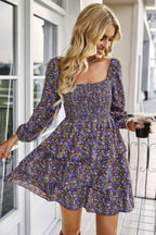 Square Neck Solid Lace Up Cocktail Dress | Mixtshop LLC