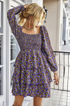 Square Neck Solid Lace Up Cocktail Dress | Mixtshop LLC