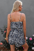 Sleevless Leopard Printed Belt Fit Romper | Mixtshop LLC
