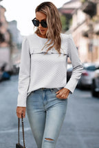 Back Ruffled Detail Crewneck Ruffle Pullover | Mixtshop LLC
