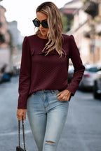 Back Ruffled Detail Crewneck Ruffle Pullover | Mixtshop LLC