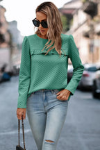 Back Ruffled Detail Crewneck Ruffle Pullover | Mixtshop LLC