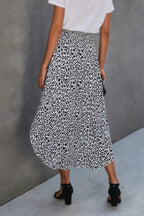 Shirred Waist Asymmetrical Hem Flared Skirt | Mixtshop LLC