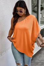 Plus One Shoulder Solid Casual Loose Fit Shirt | Mixtshop LLC