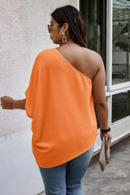 Plus One Shoulder Solid Casual Loose Fit Shirt | Mixtshop LLC