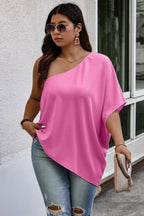 Plus One Shoulder Solid Casual Loose Fit Shirt | Mixtshop LLC