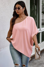 Plus One Shoulder Solid Casual Loose Fit Shirt | Mixtshop LLC