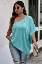 Plus One Shoulder Solid Casual Loose Fit Shirt | Mixtshop LLC