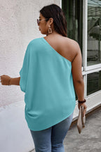 Plus One Shoulder Solid Casual Loose Fit Shirt | Mixtshop LLC