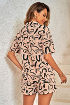 Outfit Sequins Lips Print Button Down Shorts Set | Mixtshop LLC