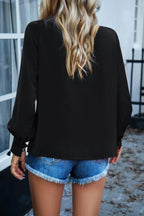 Ruffle Long Sleeve Elegant Ruffles Crewneck Blouse | Mixtshop LLC