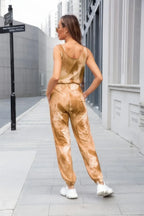 Tie Dye Sleeveless Elastic Wasit Pocket Jumpsuit | Mixtshop LLC