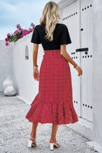 Cross Color Block Lace V Neck Belt Print Dress | Mixtshop LLC
