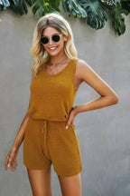 Crewneck Sleeveless Drawstring Loose Romper | Mixtshop LLC