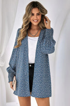 Allover Print Shirred Cuff Lantern Sleeve Kimono | Mixtshop LLC