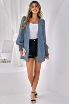 Allover Print Shirred Cuff Lantern Sleeve Kimono | Mixtshop LLC