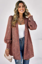 Allover Print Shirred Cuff Lantern Sleeve Kimono | Mixtshop LLC