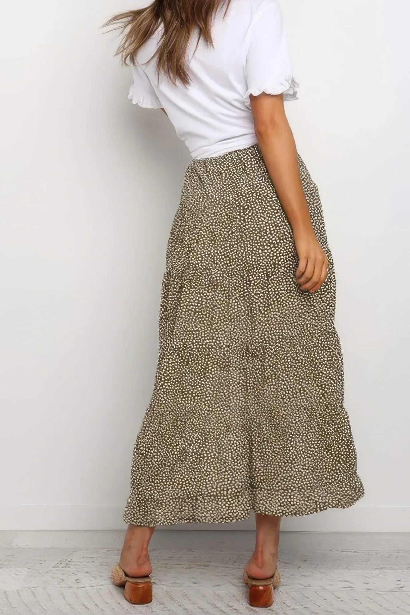 Boho Floral Print Midi Skirt Casual Side Slit Skirt | Mixtshop LLC