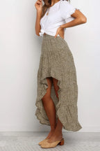 Boho Floral Print Midi Skirt Casual Side Slit Skirt | Mixtshop LLC