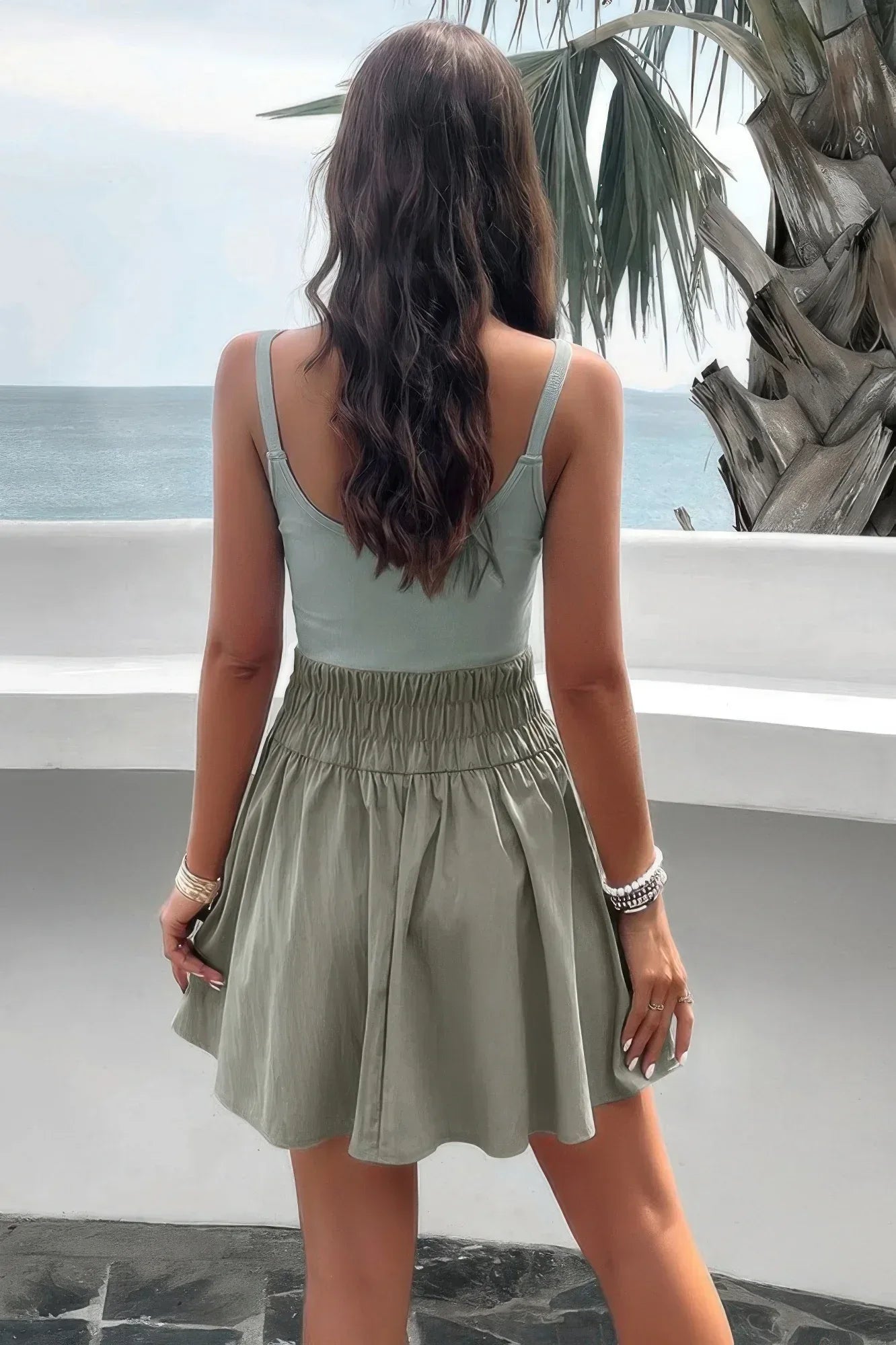 Athletic Sleeveless Elastic Waistband Swing Dress | Mixtshop LLC
