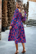 Floral High Elastic Waist Square Neck Pocket Dress | Mixtshop LLC
