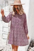 Animal Print Button Down A Line Lantem Sleeve Dress | Mixtshop LLC