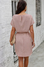 Elegant Crew Neck Batwing Sleeve Printed Dress | Mixtshop LLC