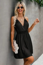 Sleeveless Open Back Knot V Neck Elastic Dress | Mixtshop LLC